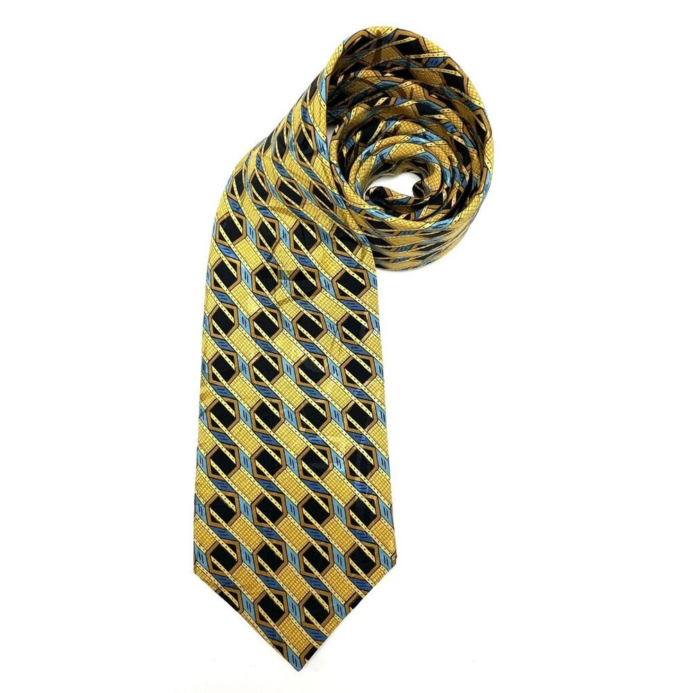 BRIONI Mens Geometric Luxury 100% Silk Neck Tie Made In Italy
